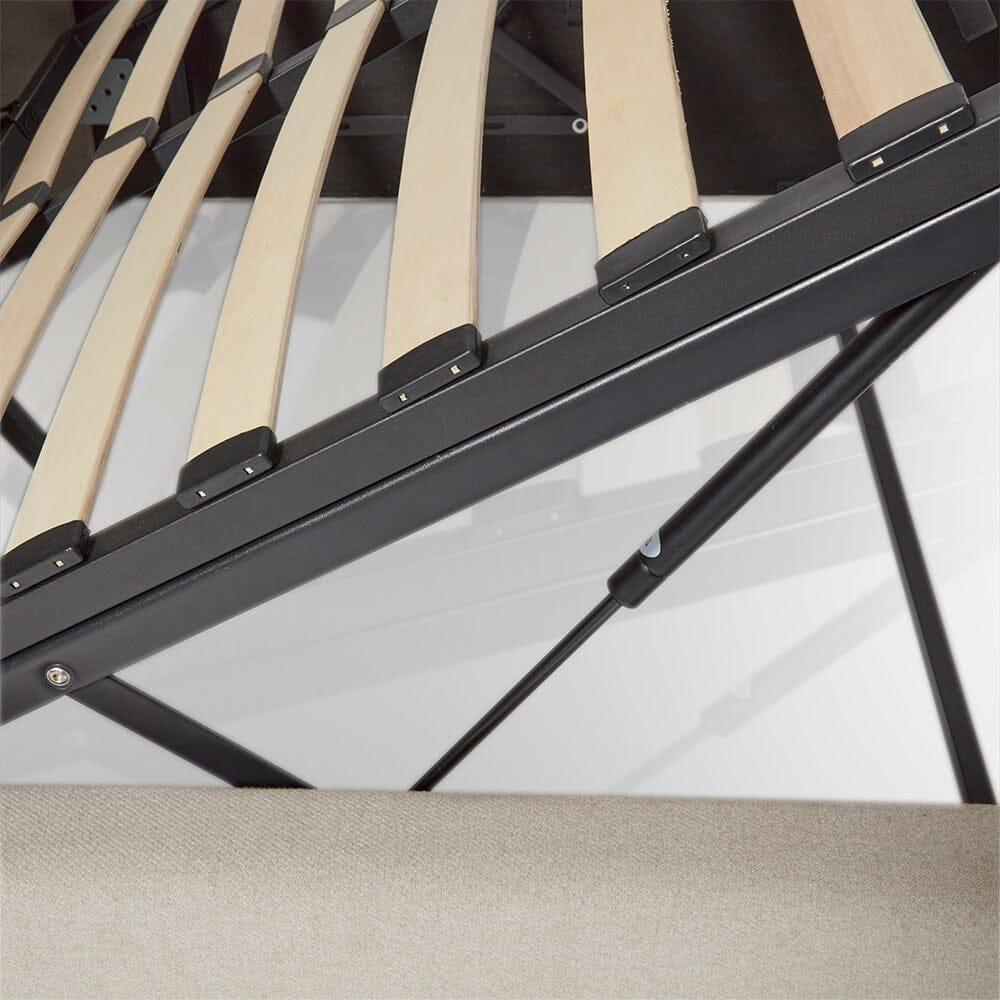 Otto Double Size Ottoman Bed - Fossil Woolly Twill - Laura James