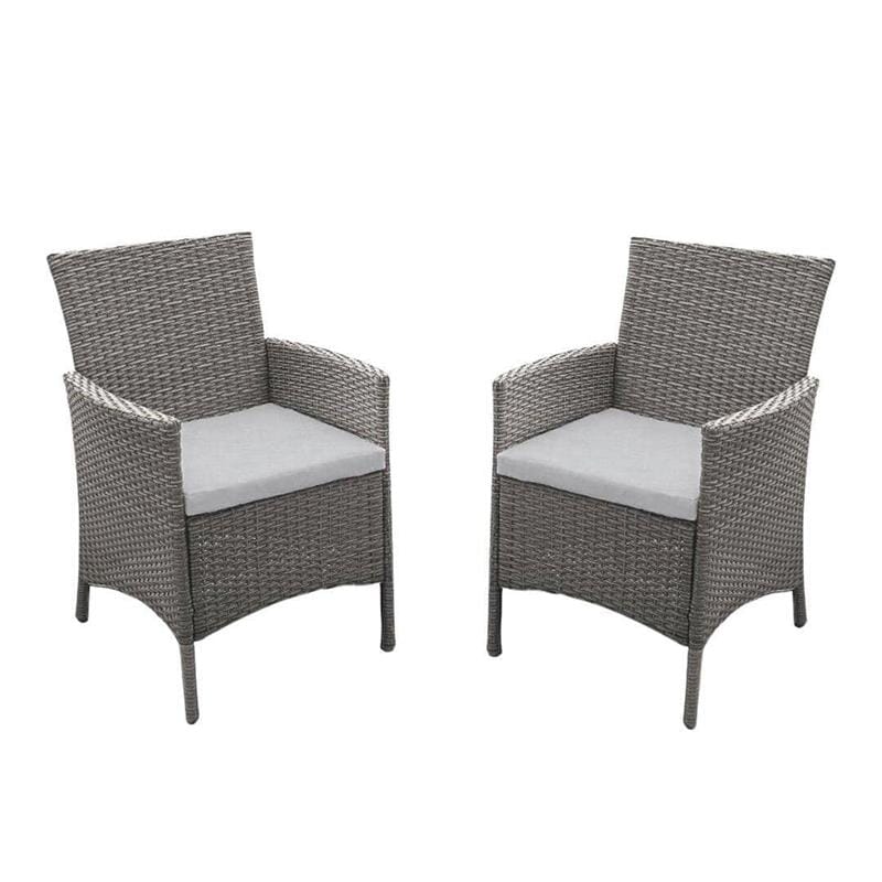 Marston 8 Seater Rattan Outdoor Dining Set - Rattan Garden Furniture - Grey - Glass Top - Laura James