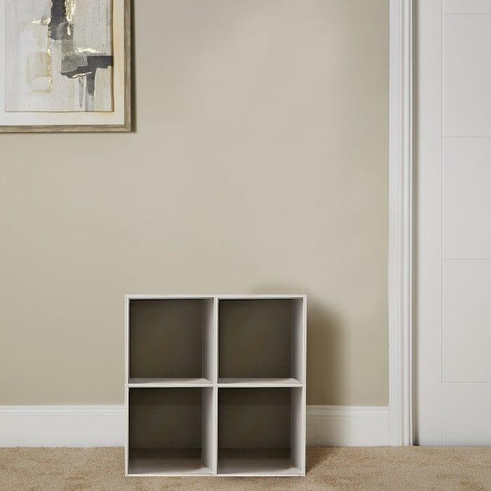 Outlet 4 Cube White Bookcase Wooden Display Unit Shelving Storage Bookshelf Shelves (No Basket) - Laura James