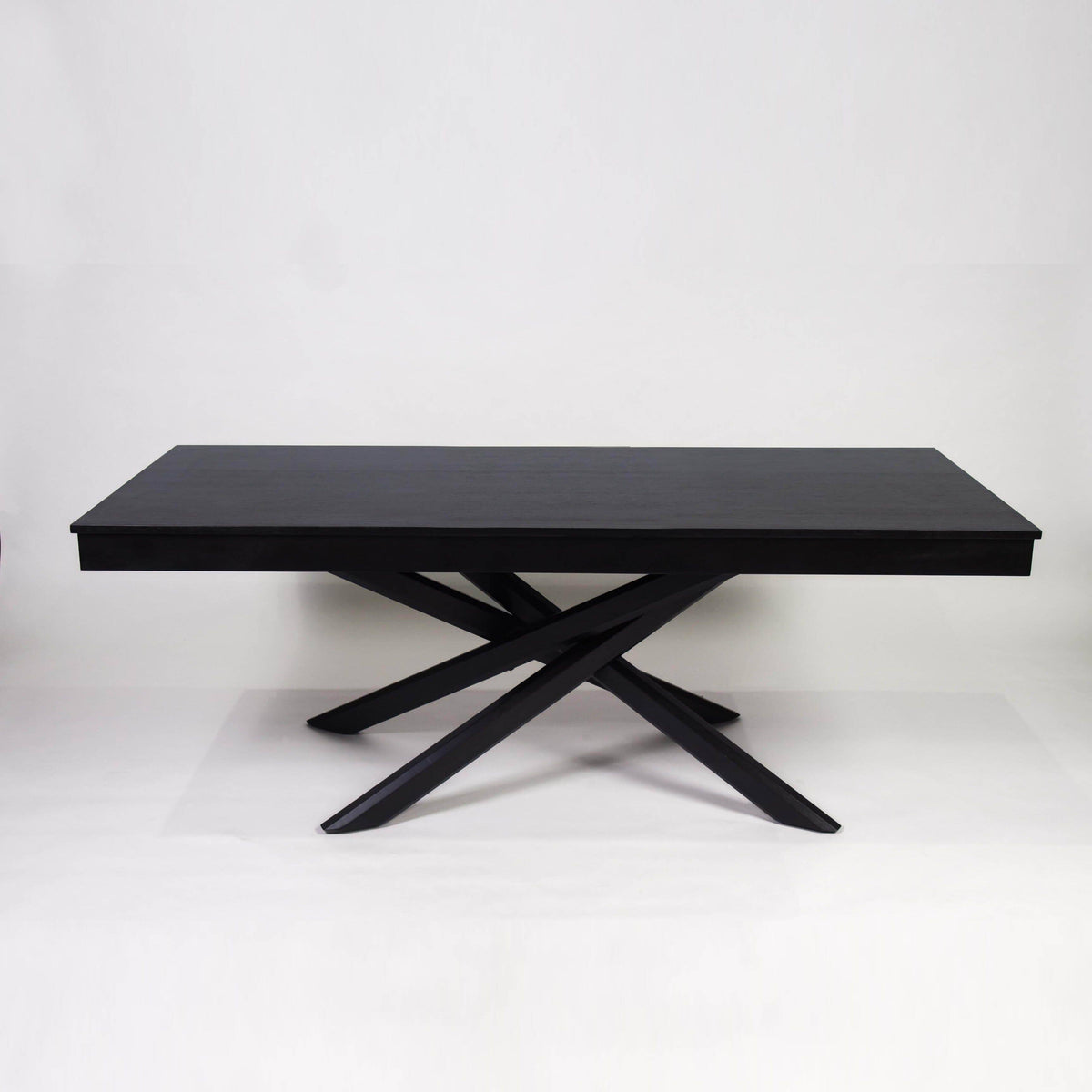 Amelia Black Dining Table Set - 6 Seater - Freya Sand Dining Chairs - Black Legs