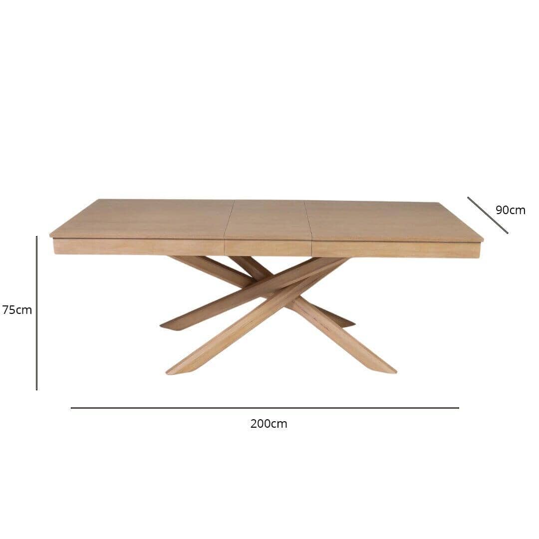 Amelia Whitewash Wood Dining Table