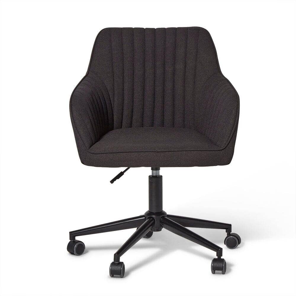 Anna swivel office chair - dark grey and black - Laura James