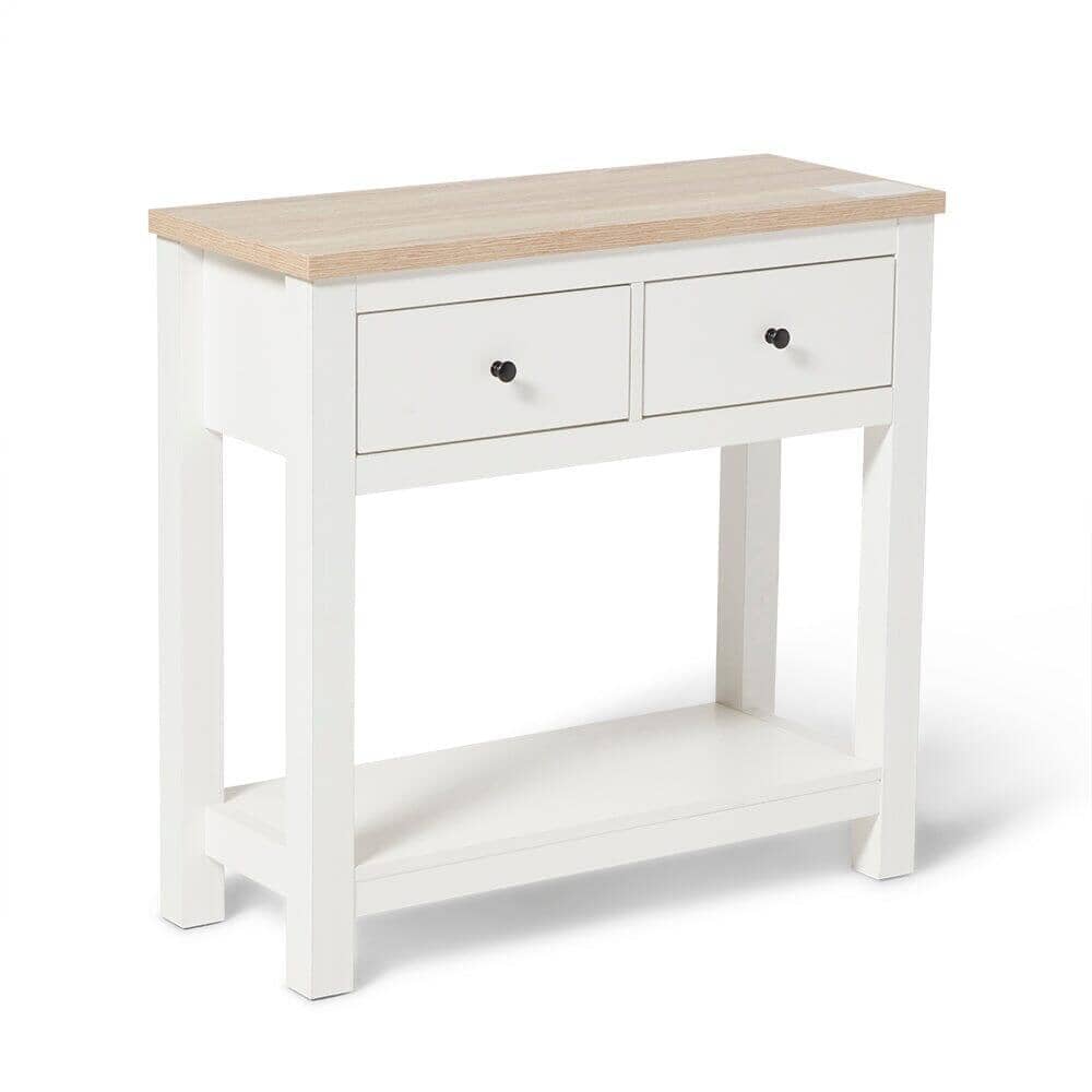 Bampton 2 Drawer Console Table - Alabaster White - Laura James