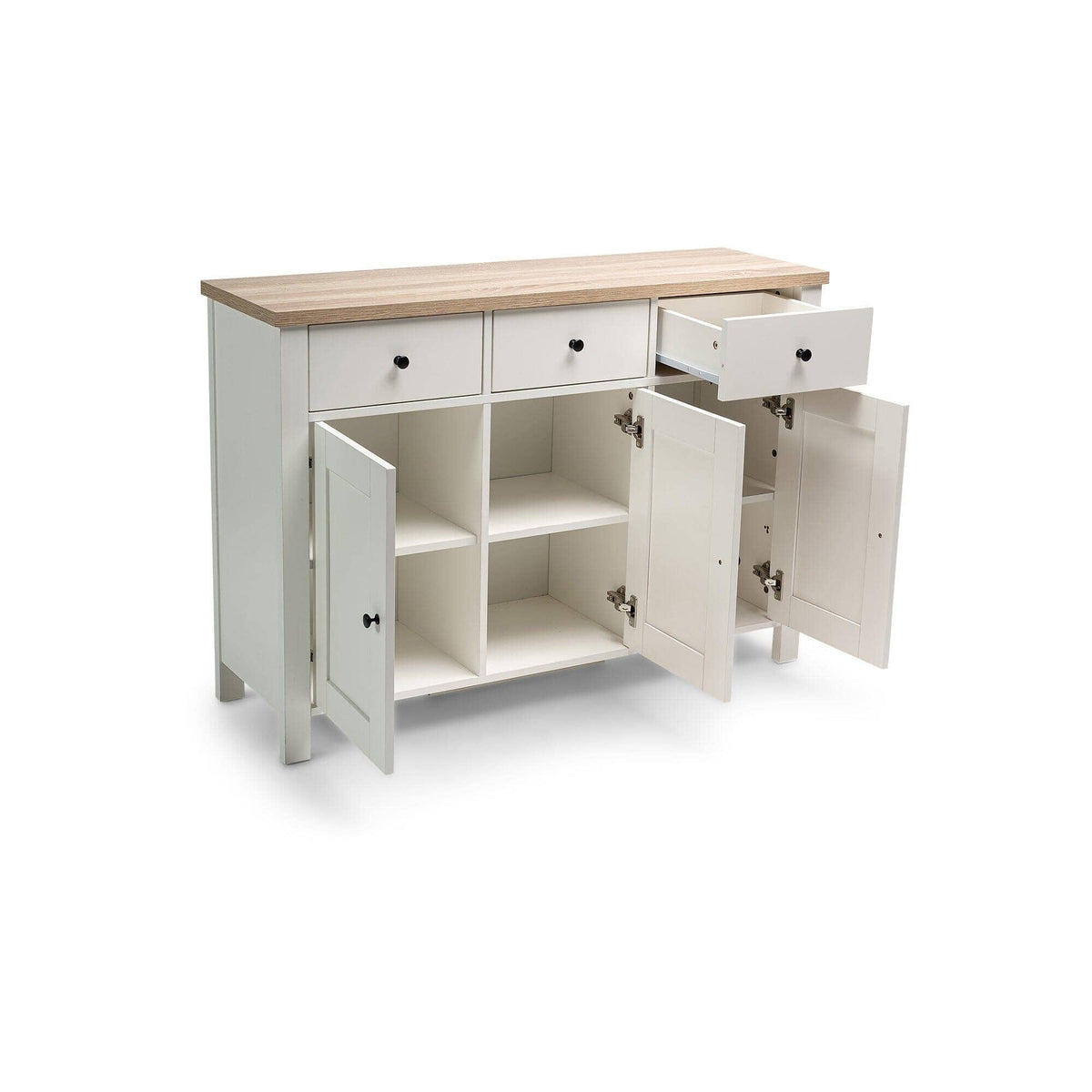 Bampton 3 Door Sideboard - Alabaster White - Laura James