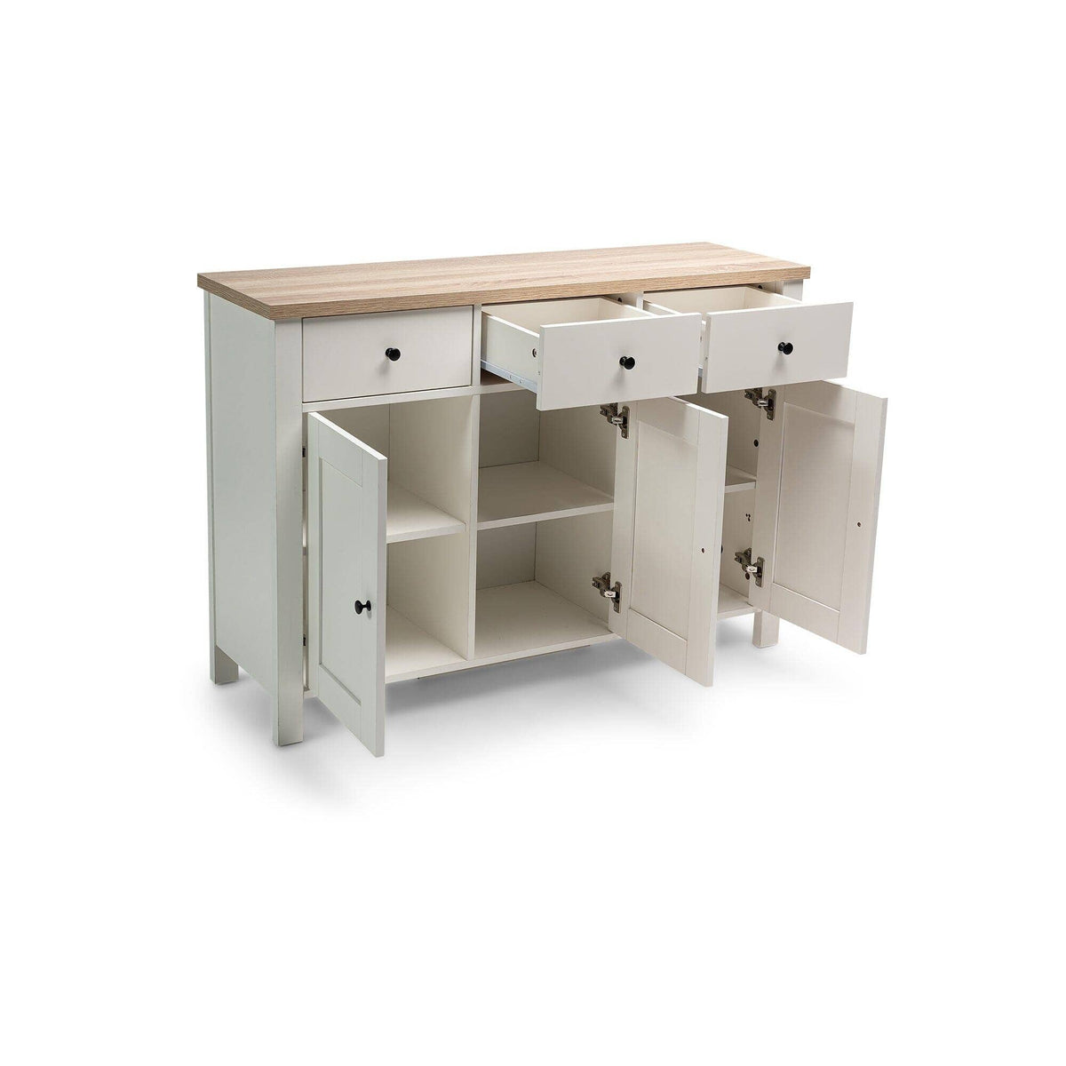 Bampton 3 Door Sideboard - Alabaster White - Laura James