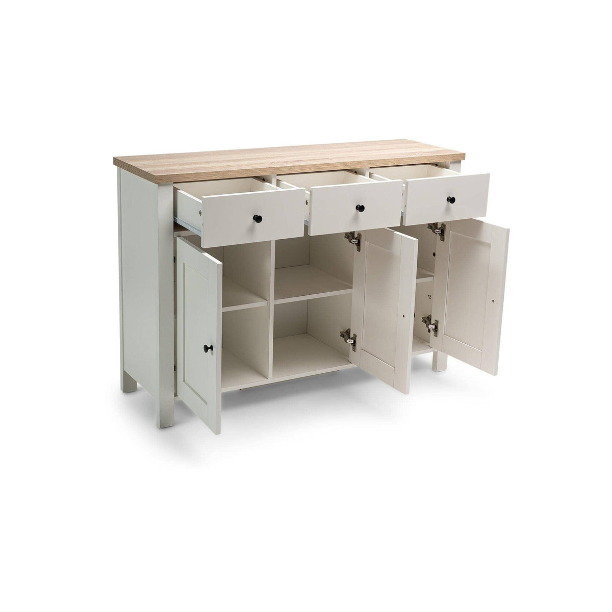 Bampton 3 Door Sideboard - Alabaster White - Laura James