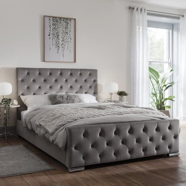 Outlet - Cavill double bed - grey fabric - Laura James