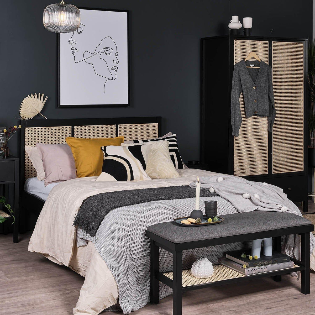 Charlie double bed frame - black - Laura James