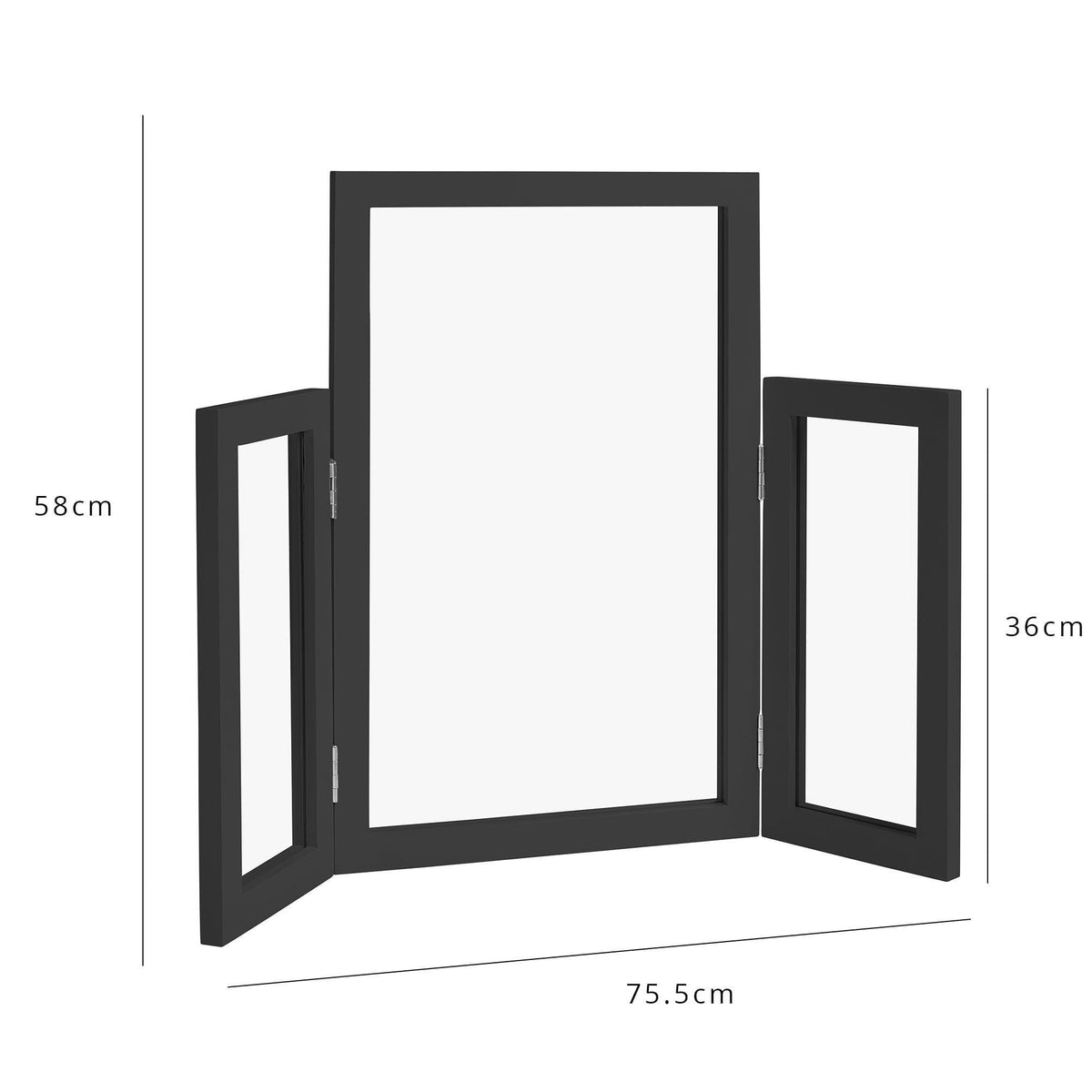 Charlie dressing table mirror - black - Laura James