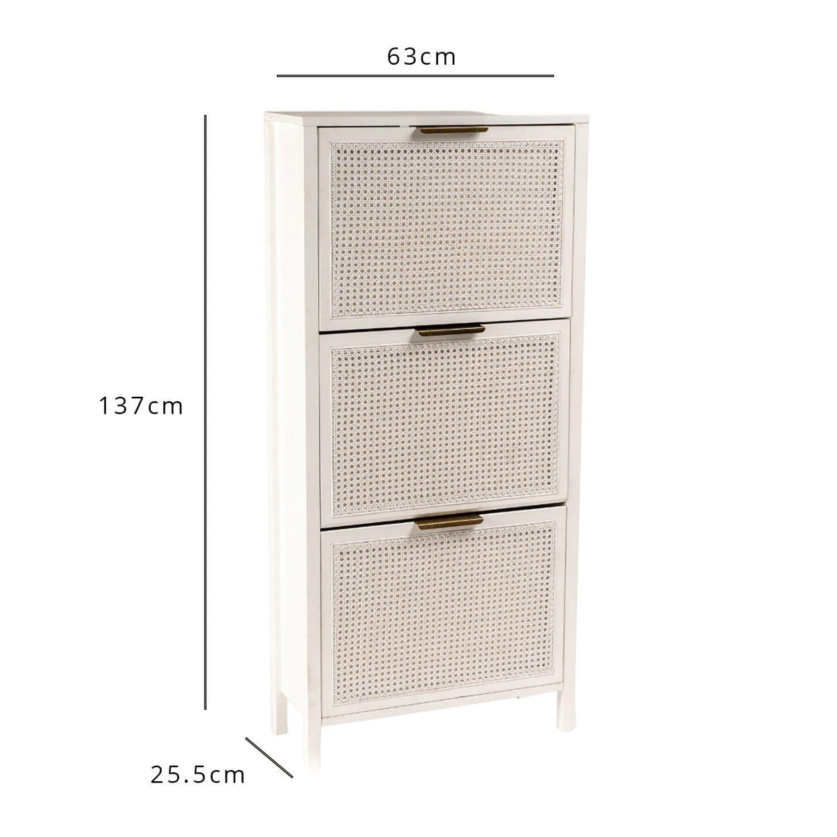 Outlet - Charlie shoe cabinet - 3 door - white - Laura James