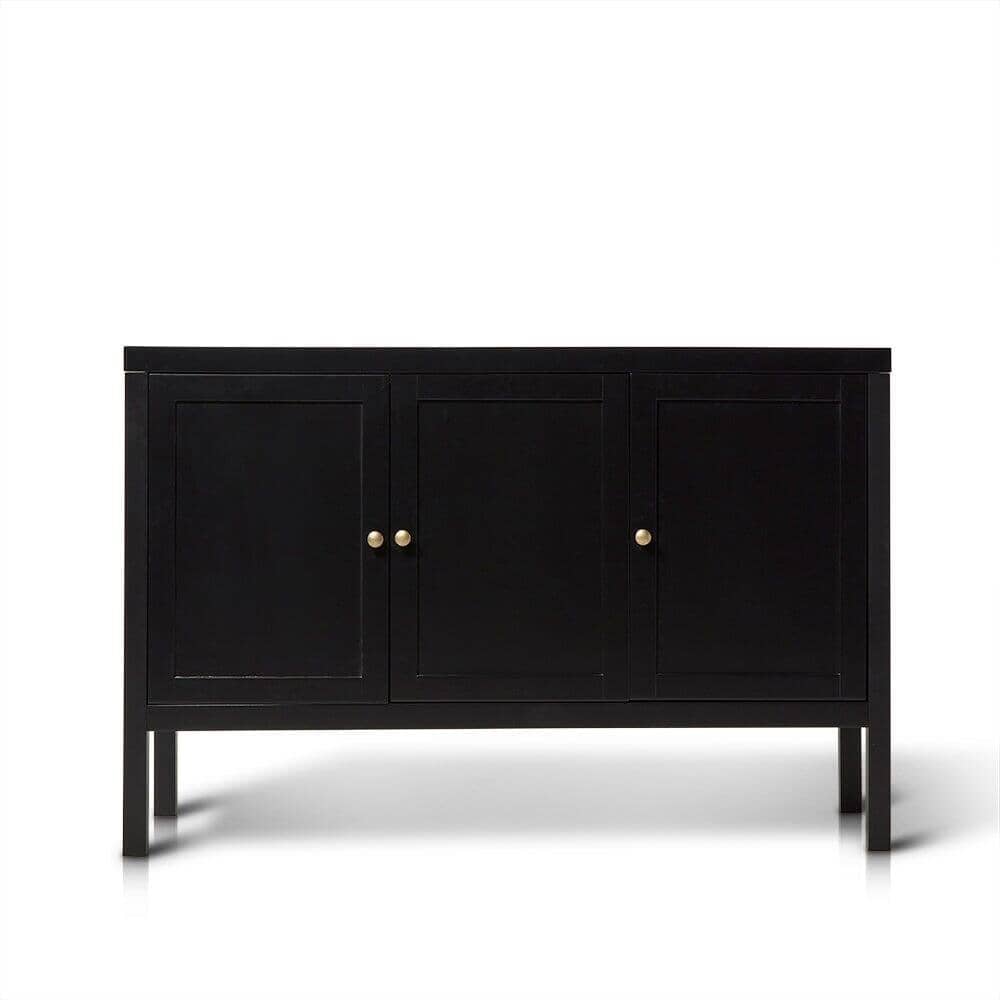 Charlie Three Door Sideboard in Noir Black - Laura James