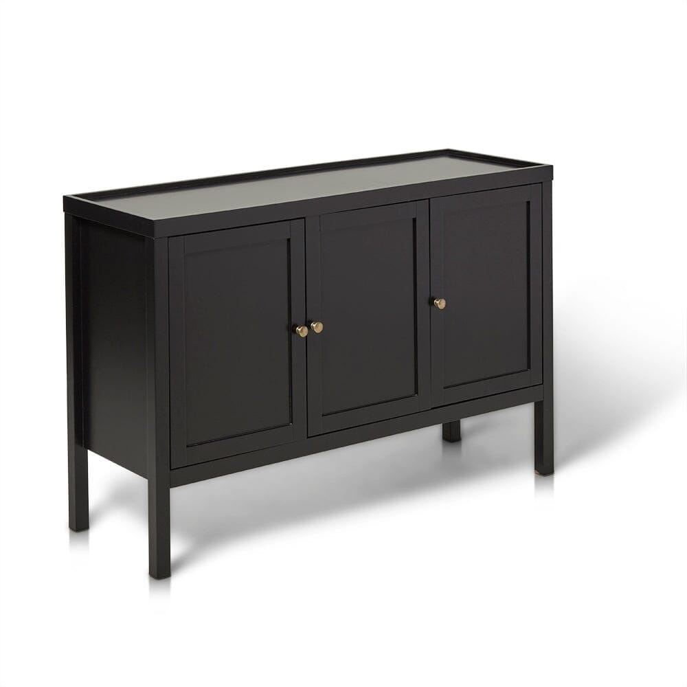 Charlie Three Door Sideboard in Noir Black - Laura James