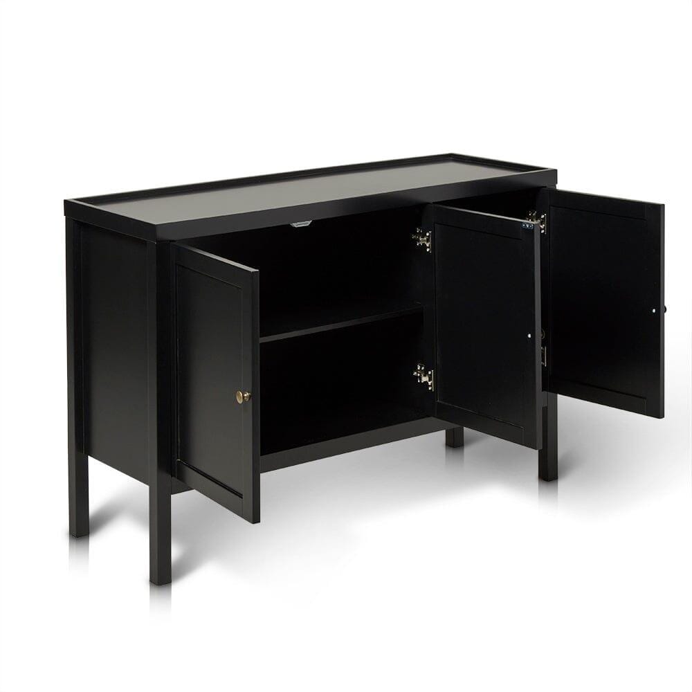Charlie Three Door Sideboard in Noir Black - Laura James
