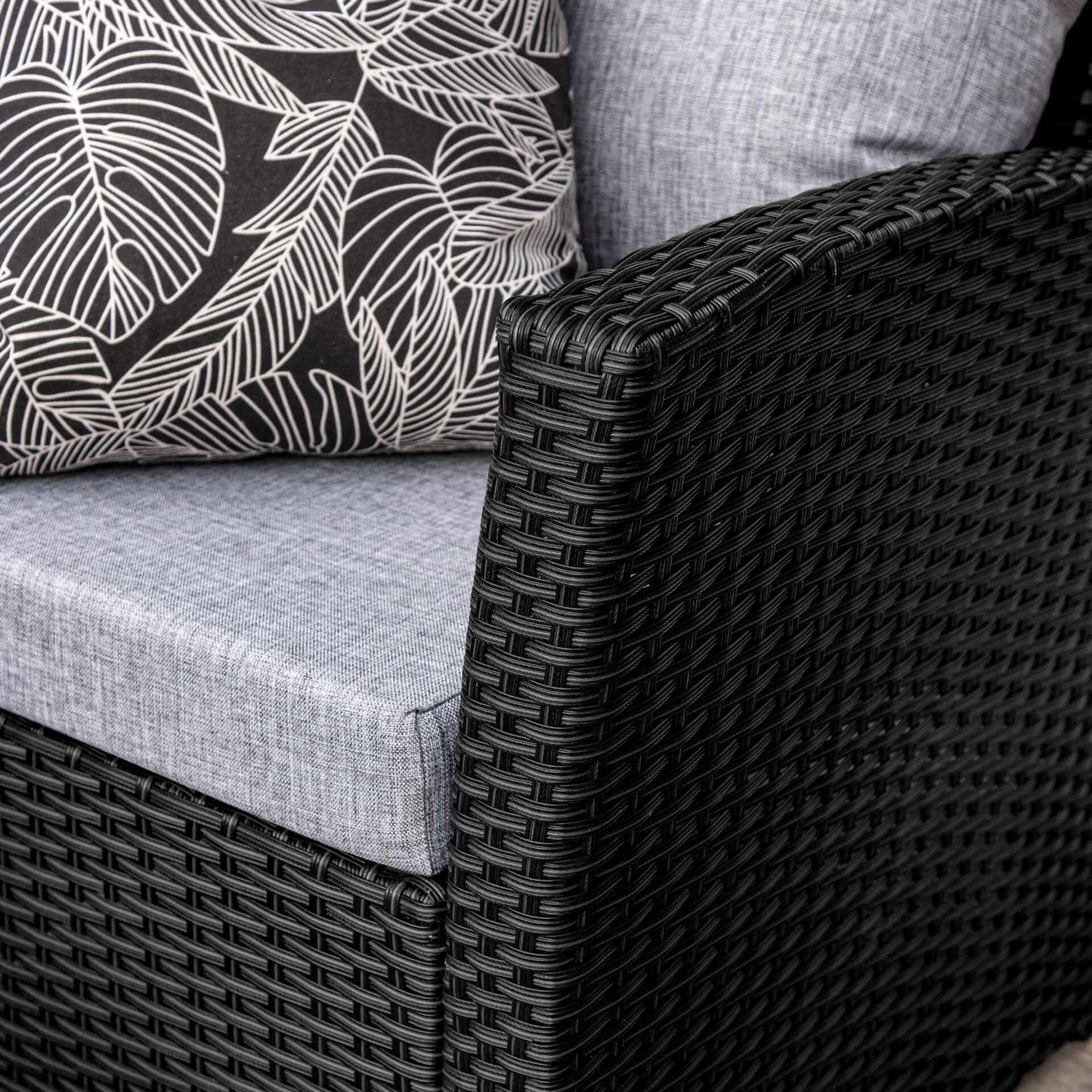 Outlet - Cote Garden Sofa Set - 4 Seater - Black Rattan - Laura James