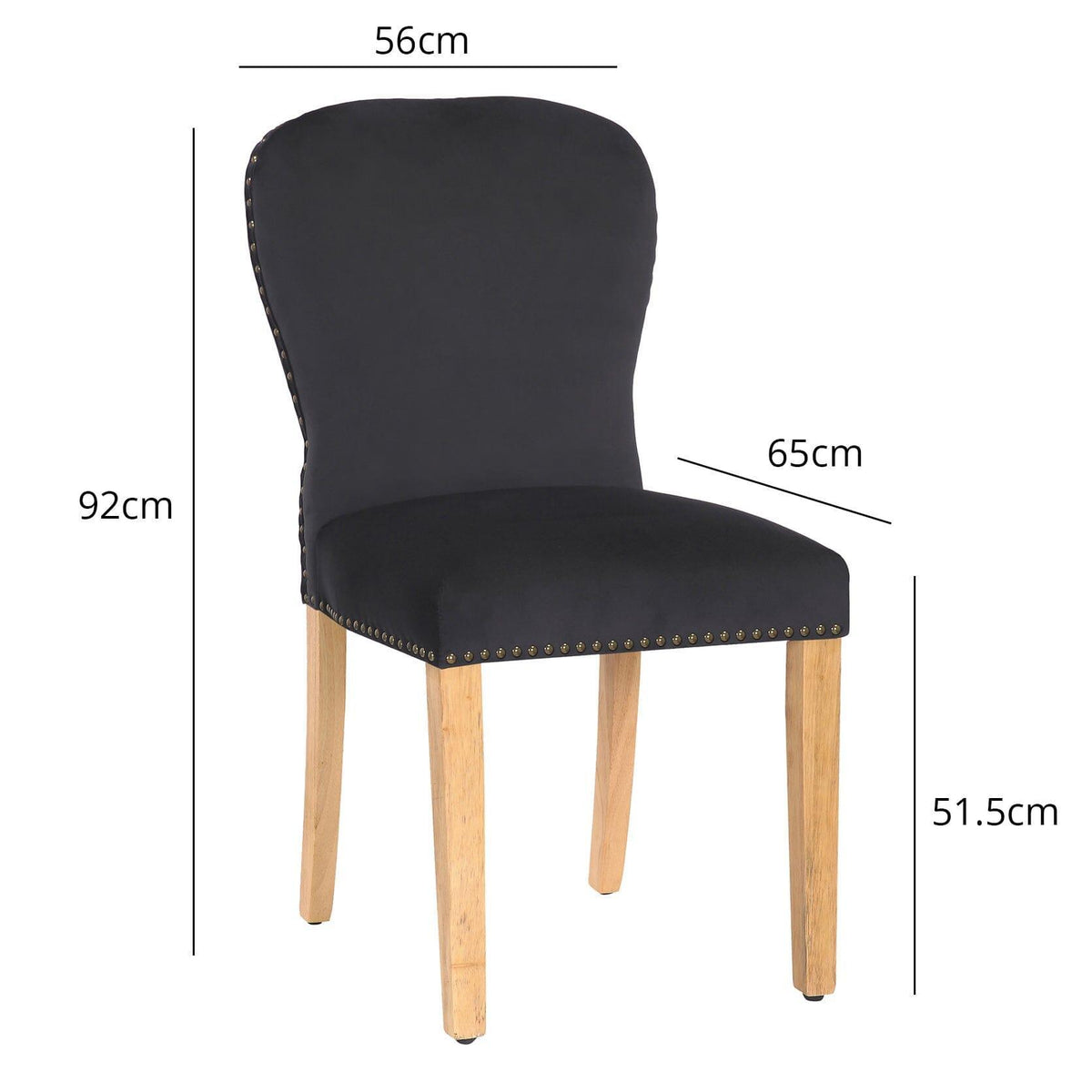Edward dining chairs - set of 2 - black and light wood - Laura James