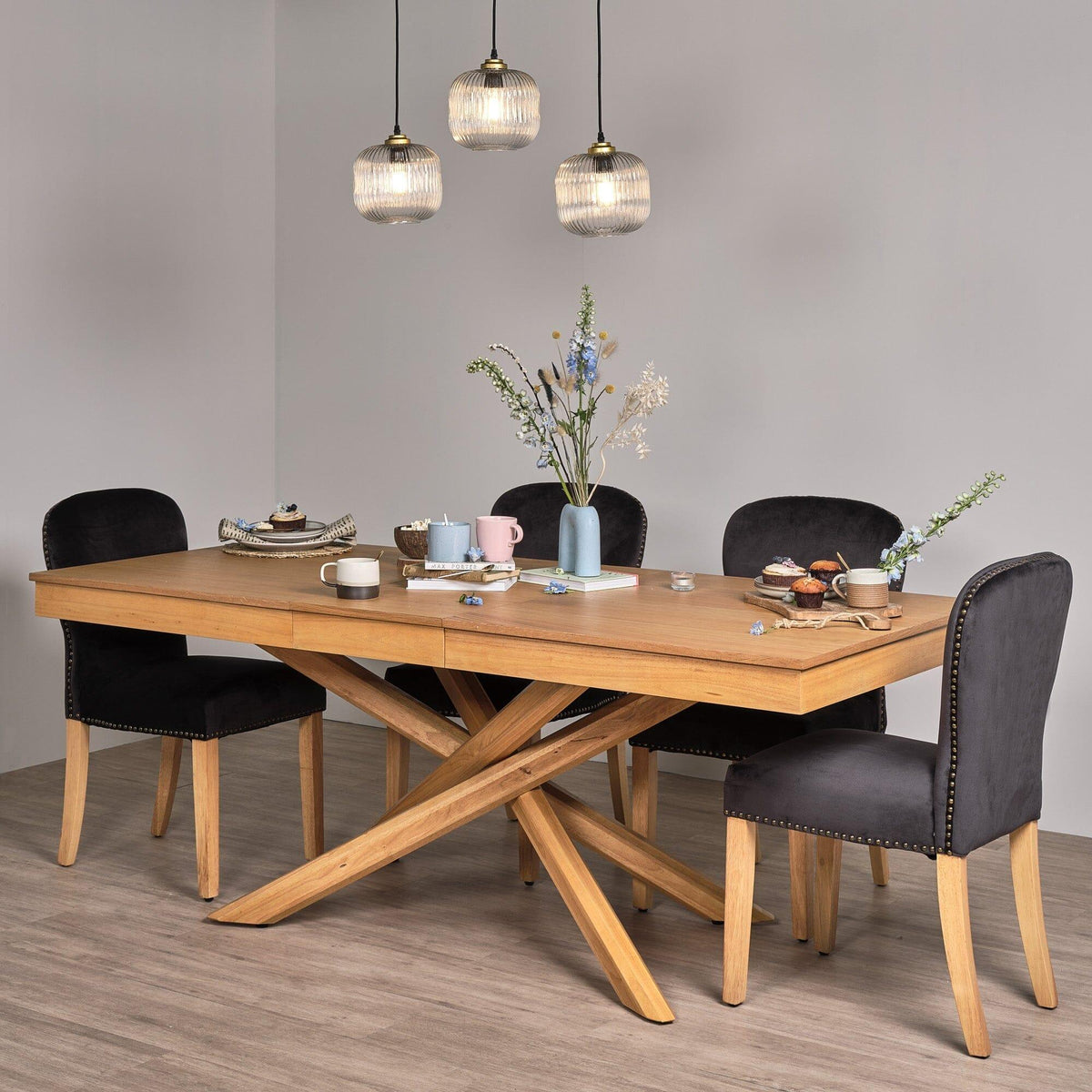 Outlet - Edward dining chairs - set of 2 - black and light wood - Laura James
