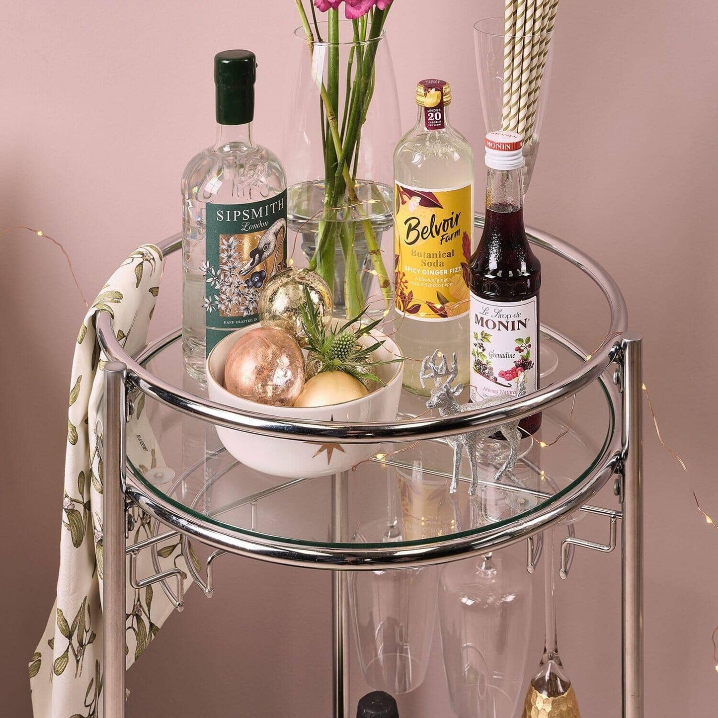 Evelyn Drinks Trolley - Chrome - Laura James