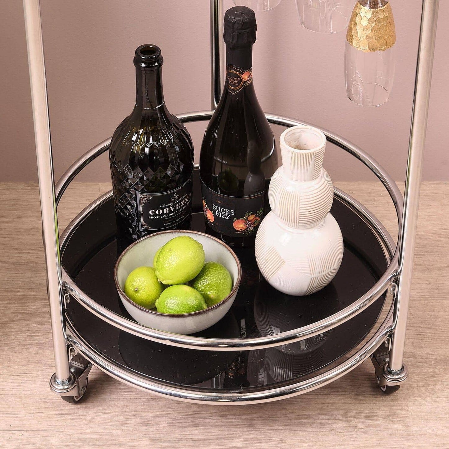 Evelyn Drinks Trolley - Chrome - Laura James
