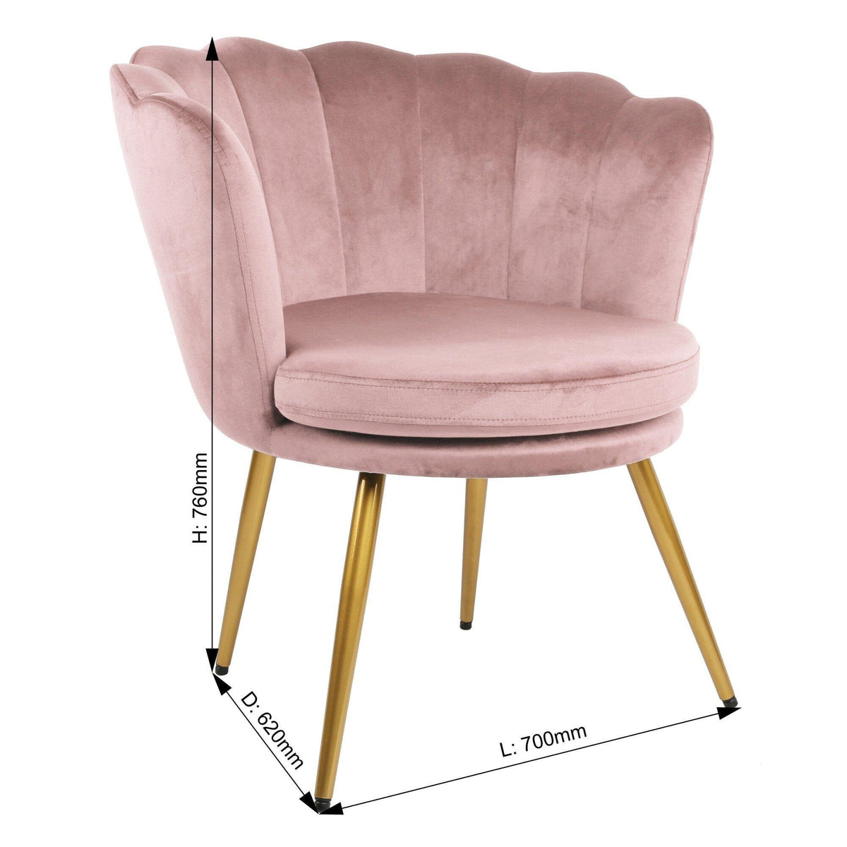 OUTLET - Flora accent chair – scalloped – blush pink - Laura James