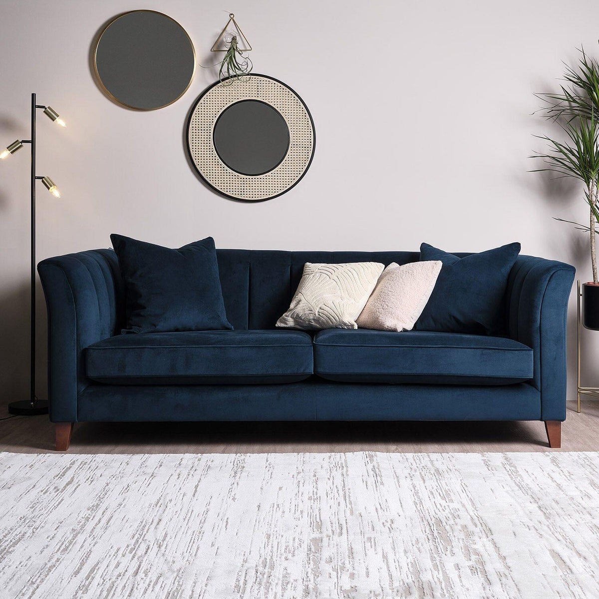 Georgia Large Sofa - 4 Seater - Navy - Laura James