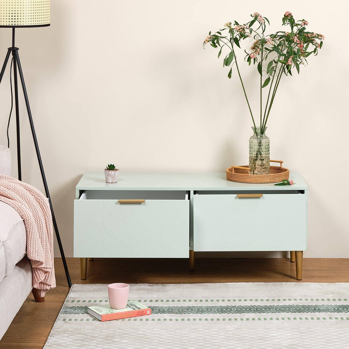 Gloria TV unit - pale sage green