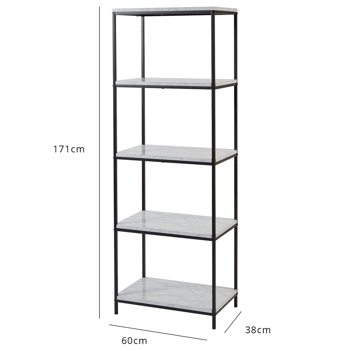 Outlet - Jay bookcase - marble effect and black - Laura James