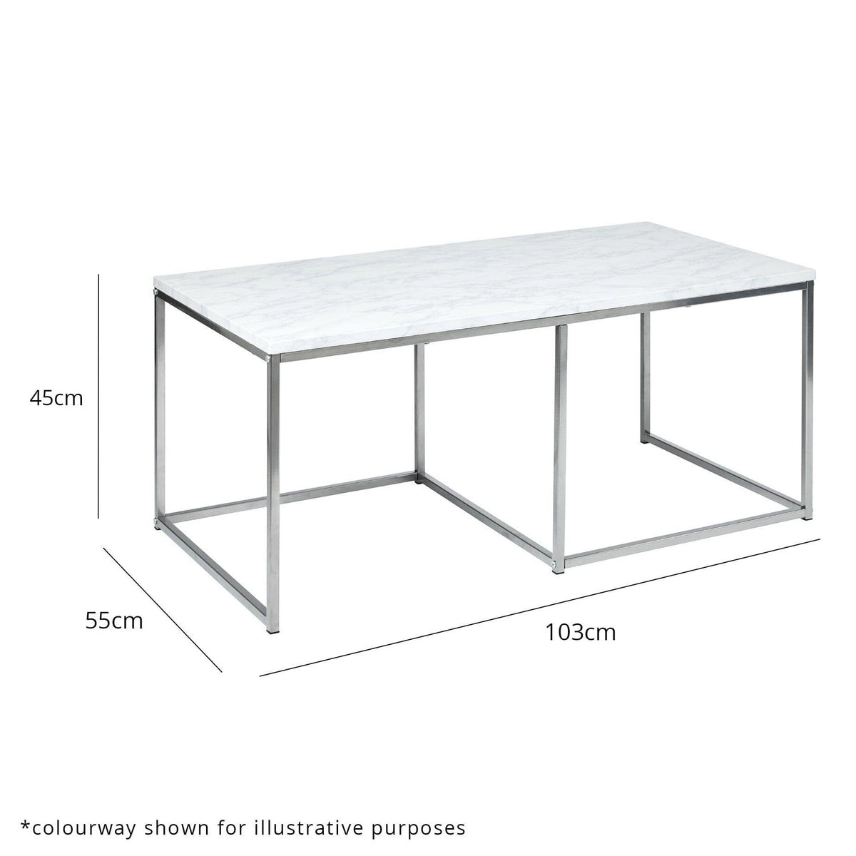 Jay coffee table - marble effect and gold - Laura James