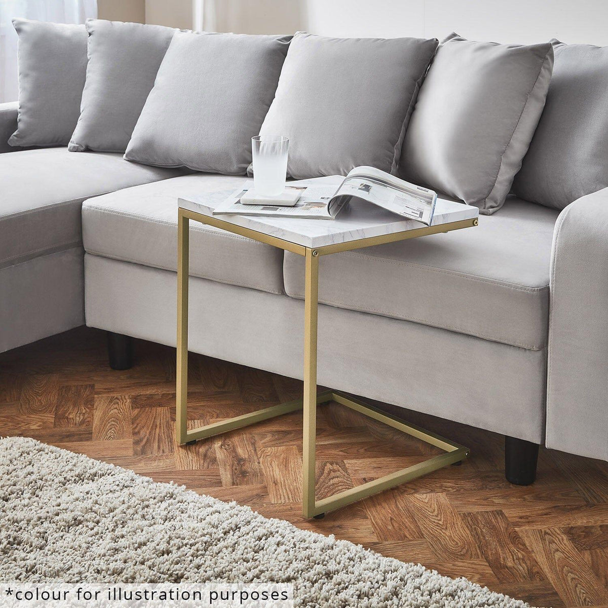 Jay nest of tables - concrete effect and chrome - Laura James