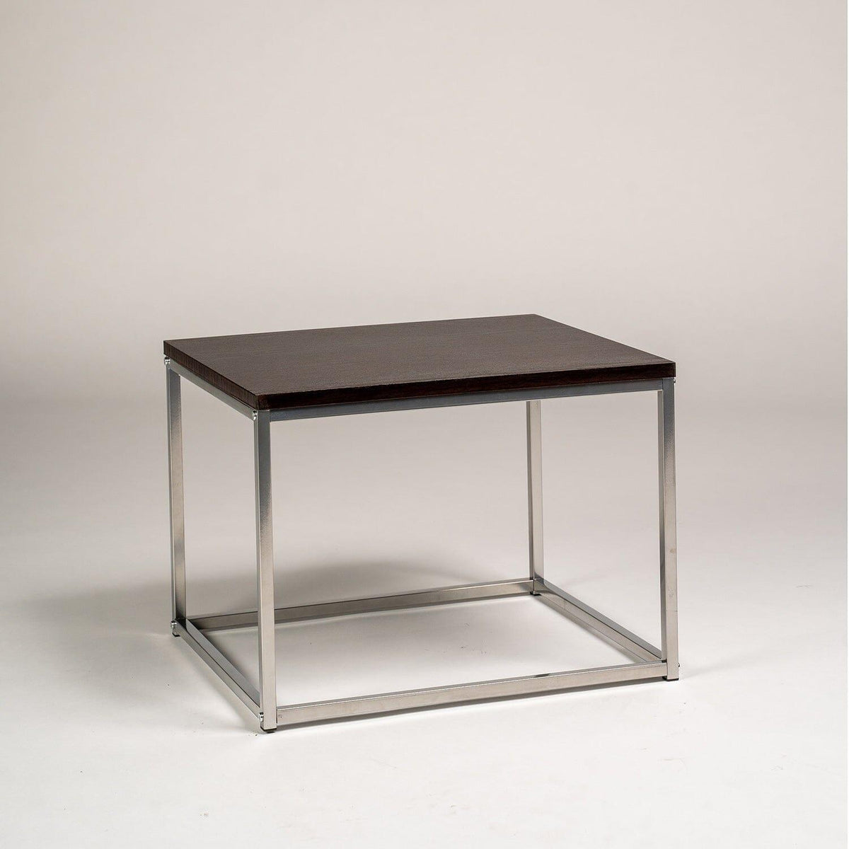 Jay side table - walnut effect and chrome