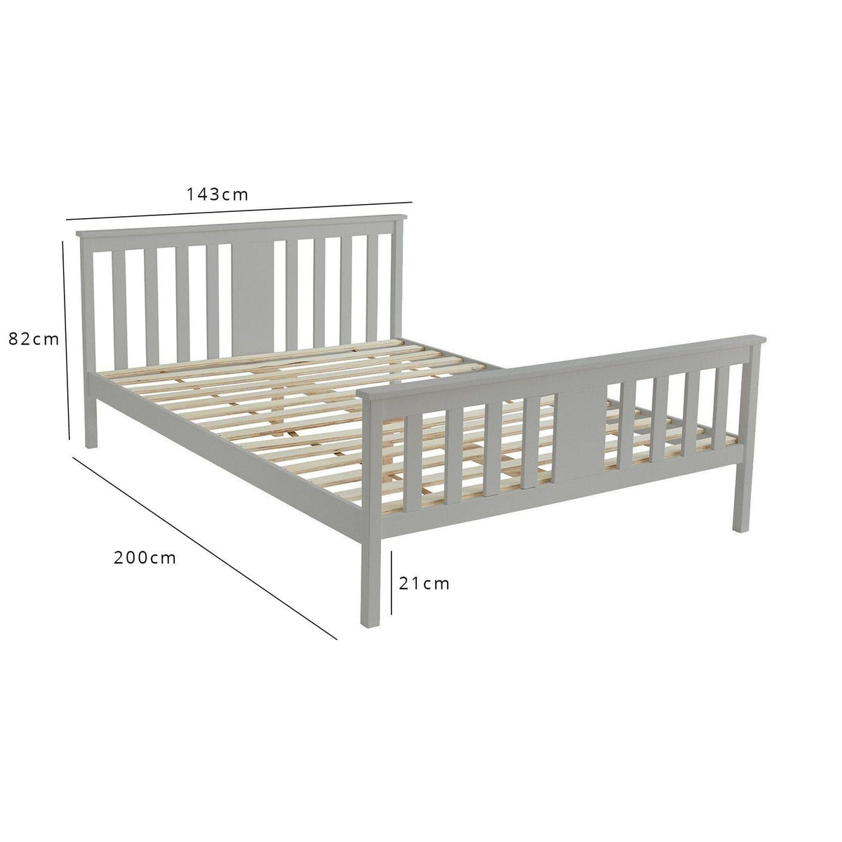 Grey wooden double bed frame - Laura James