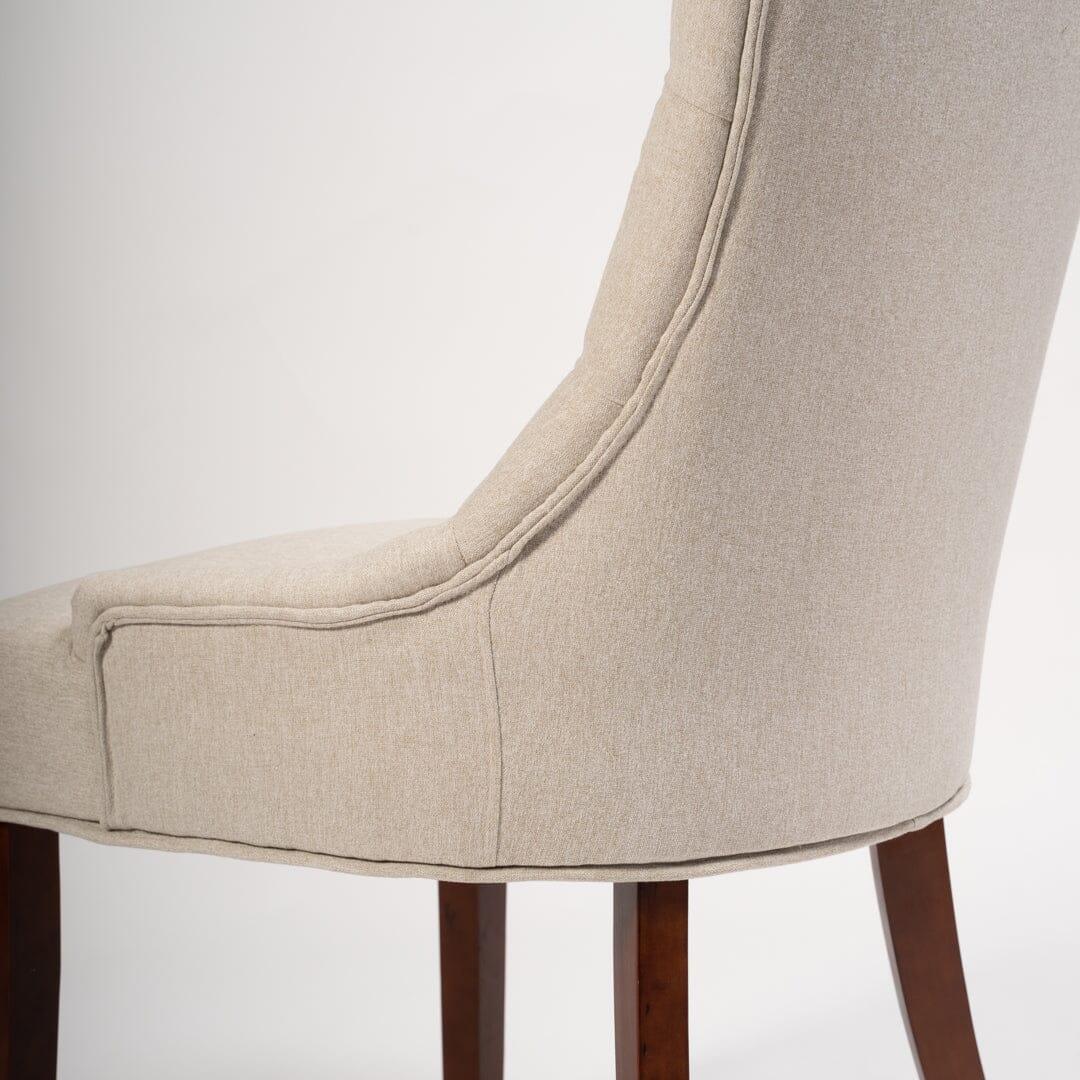 Outlet - Louis dining chairs - set of 2 - oatmeal and dark wood