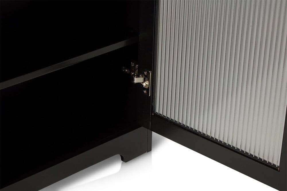 Lua Narrow 2 Door Sideboard in Noir Black - Laura James