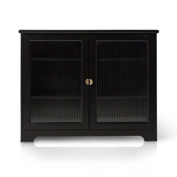 Lua Narrow 2 Door Sideboard in Noir Black