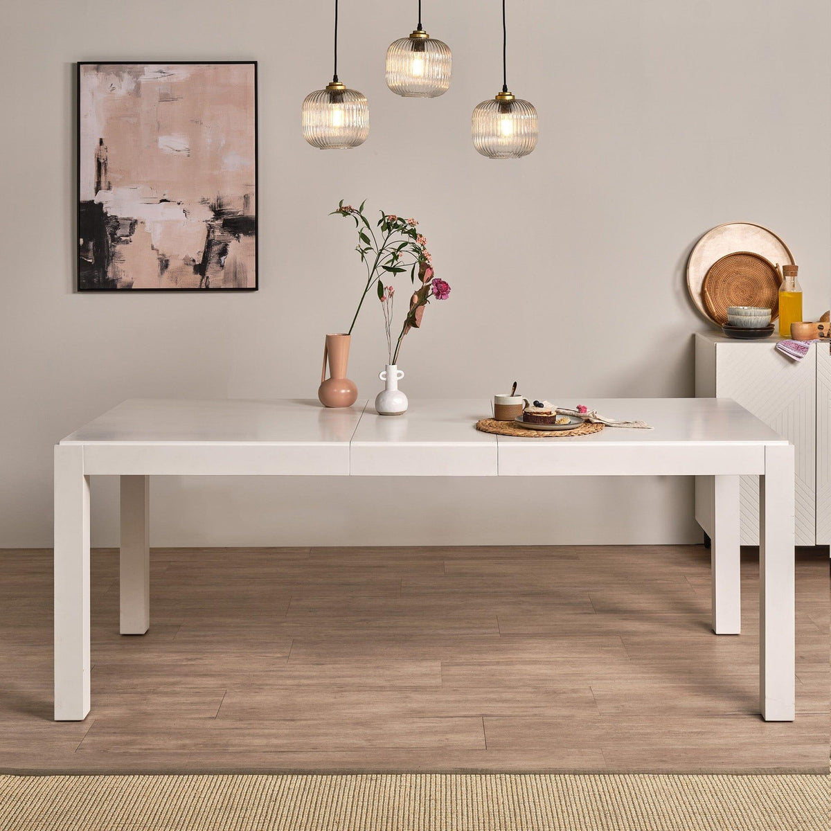 Magnus White 6-8 seater dining table