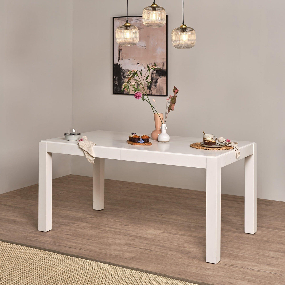 Magnus White 6-8 seater dining table