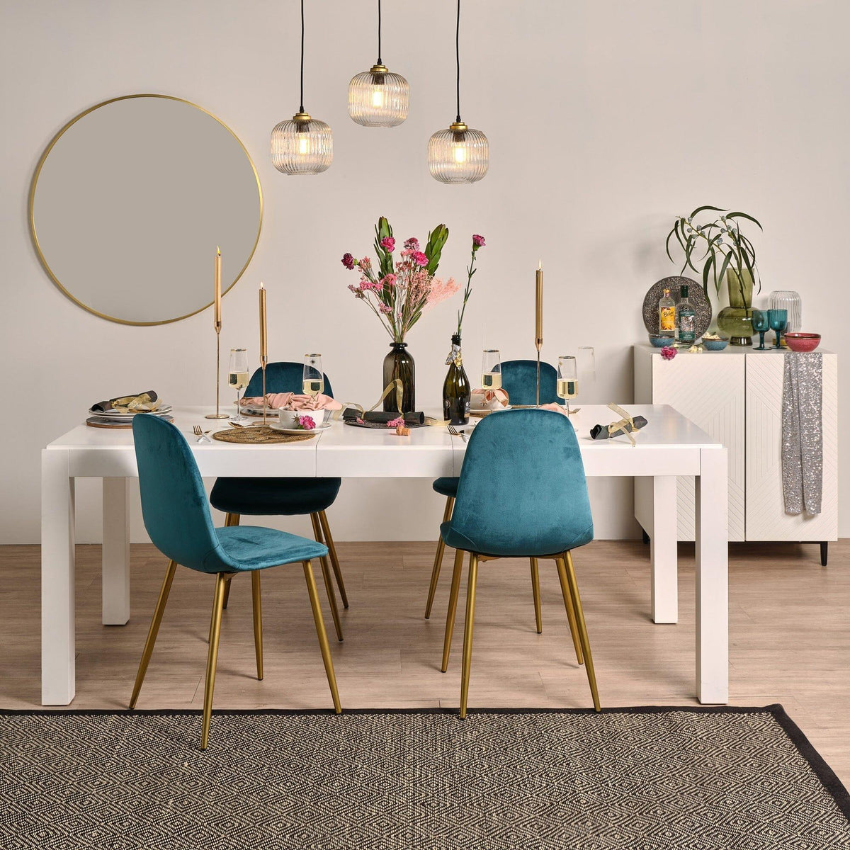 Magnus White 6-8 seater dining table