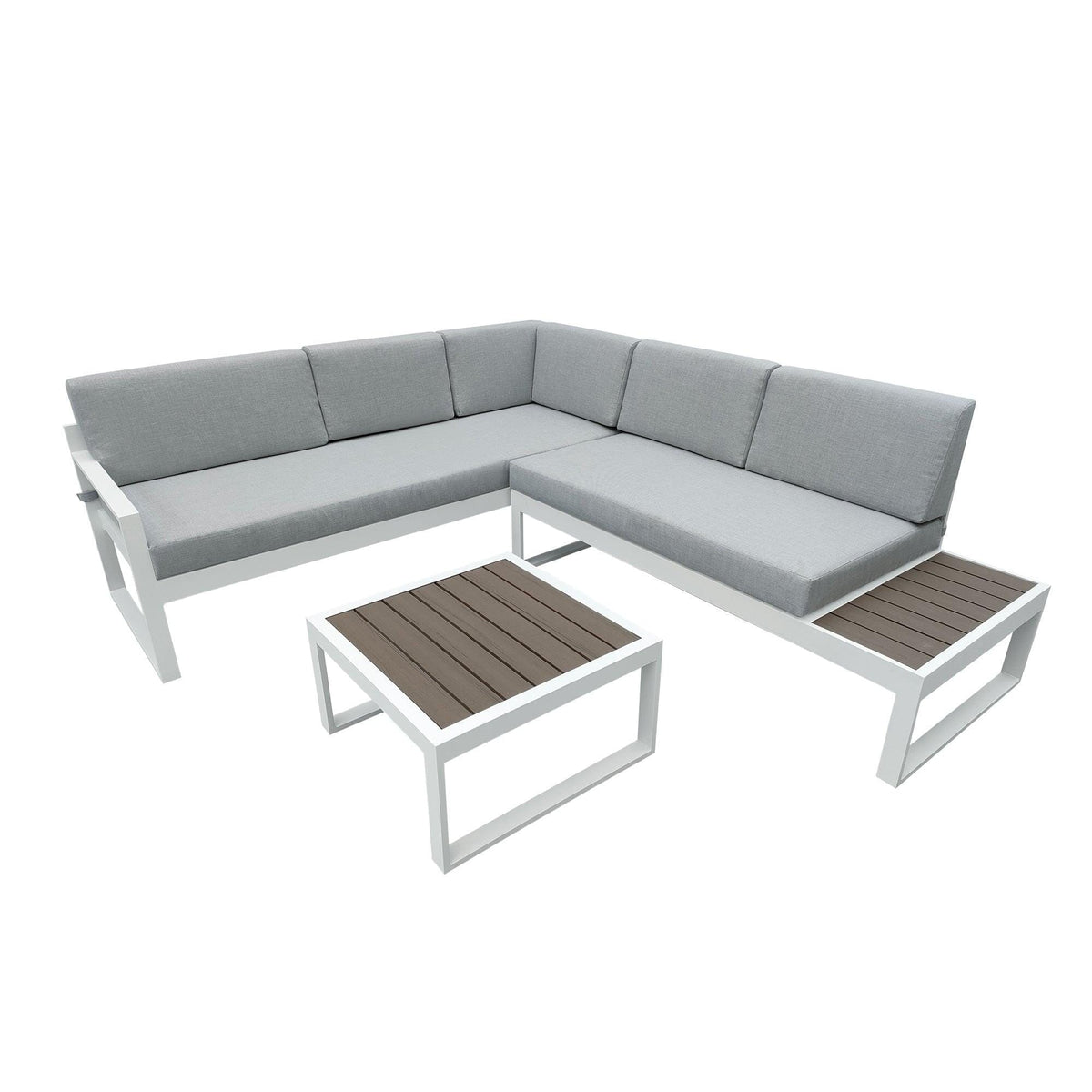 Maia white garden lounge sofa set - left hand assembly - Laura James