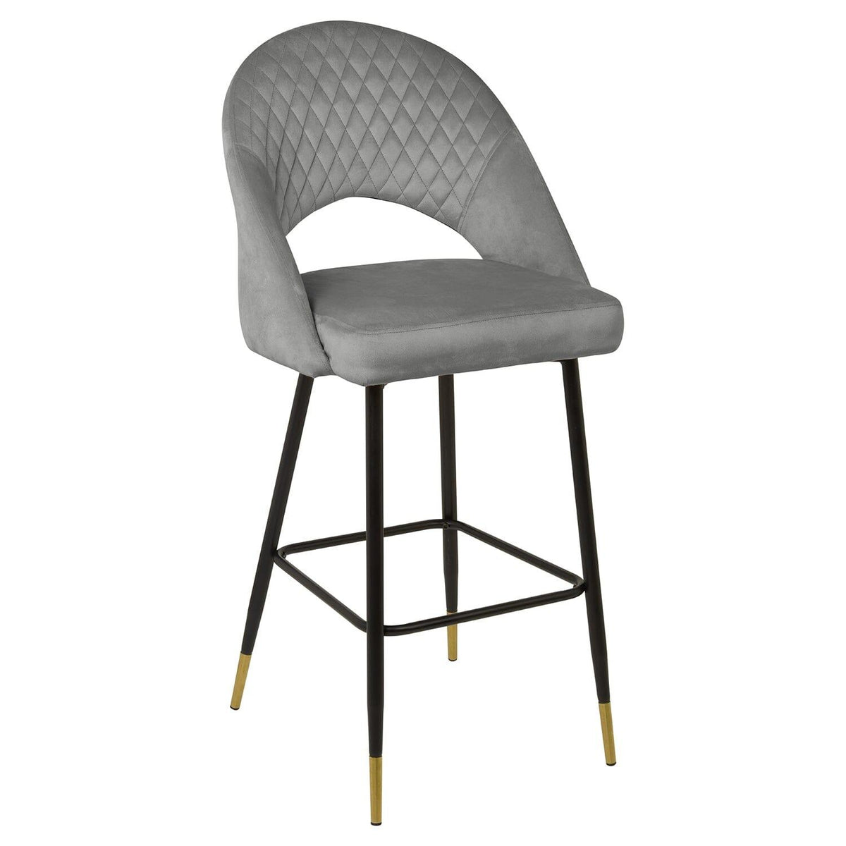 Marilyn bar stool - set of 2 - grey velvet - Laura James