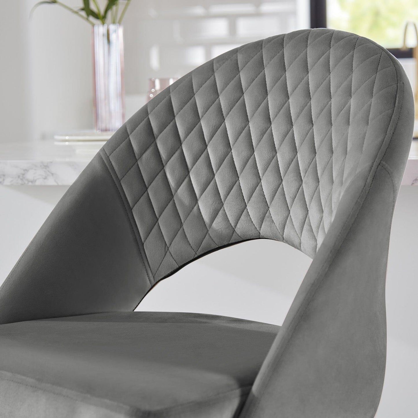 Marilyn bar stool - set of 2 - grey velvet - Laura James
