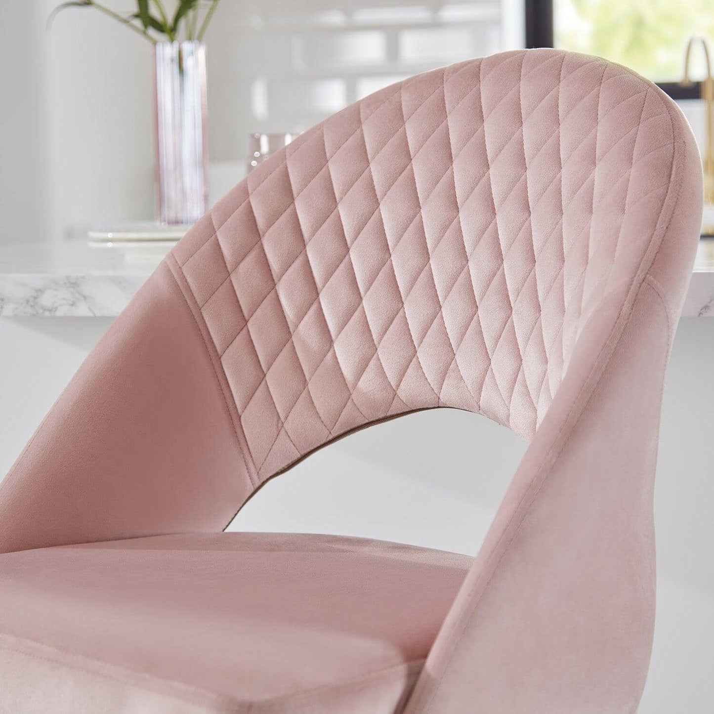 Marilyn bar stool - set of 2 - pink velvet - Laura James