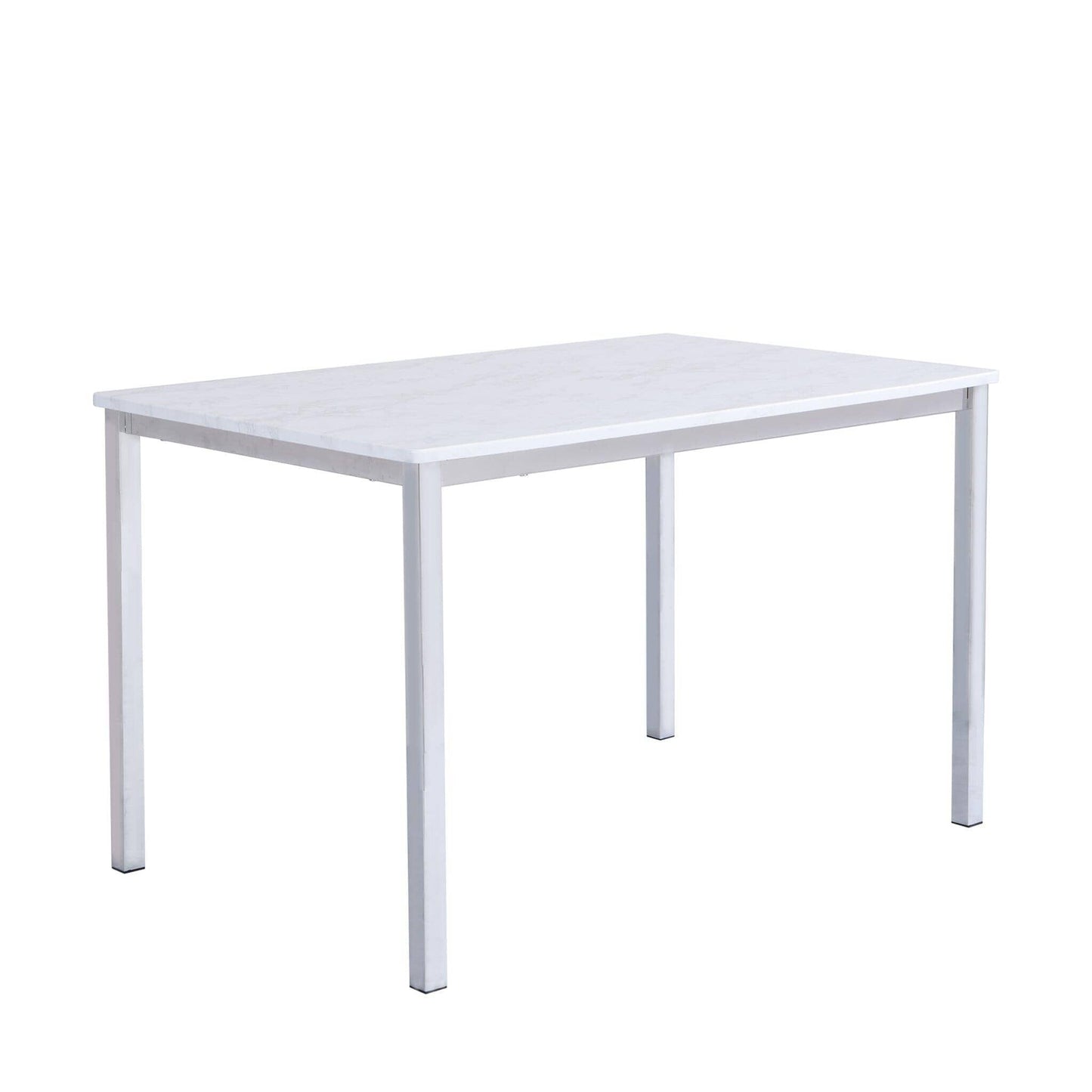 Milo Chrome concrete effect Dining Table Set - 4 seater - Bella Grey Chrome - Laura James