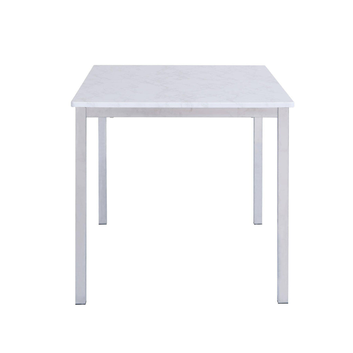 Milo Chrome concrete effect Dining Table Set - 4 seater - Bella Grey Chrome - Laura James