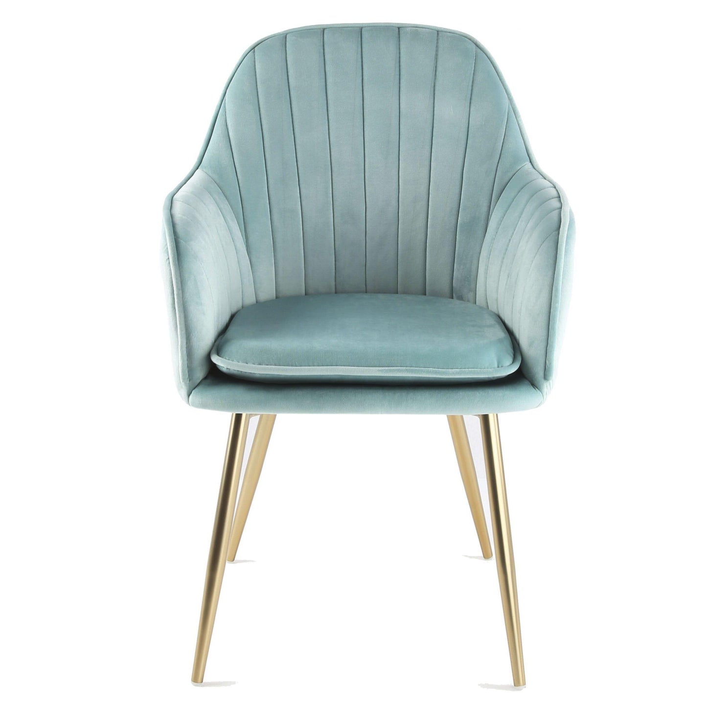 Muse accent chair – light blue with gold legs - Laura James