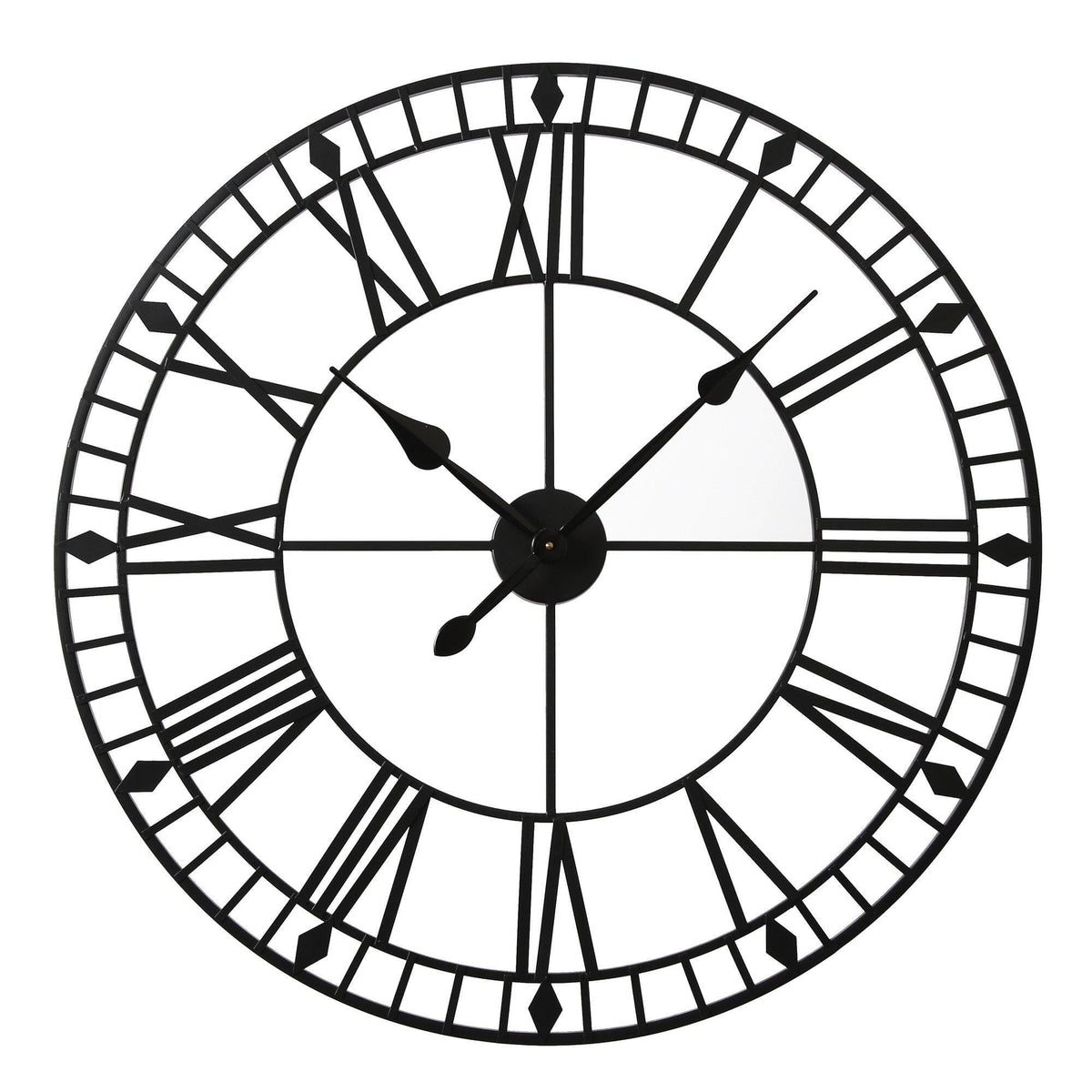 Riseley 80cm Metal Skeleton Wall Clock - Black - Laura James