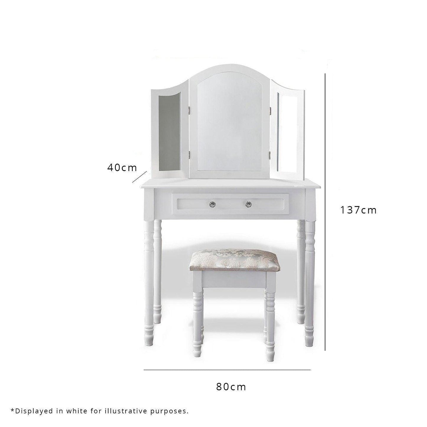Sienna Dressing Table, Stool & Mirror Set - Grey Painted - In Stock Date - 2nd June 2020 - Laura James