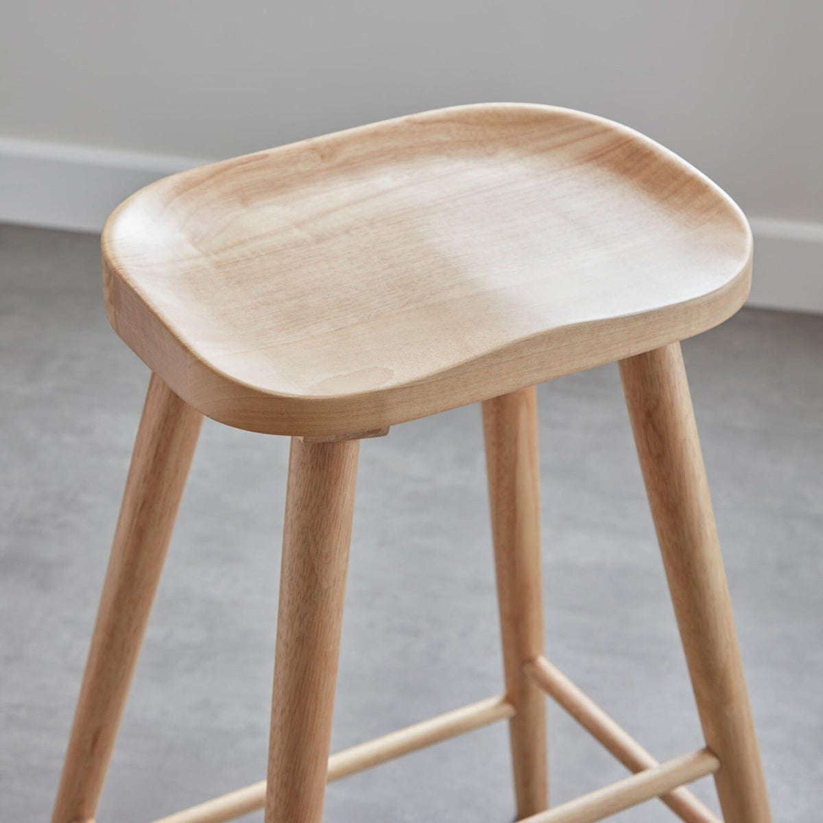Silvester bar stool - natural wood finish - Laura James