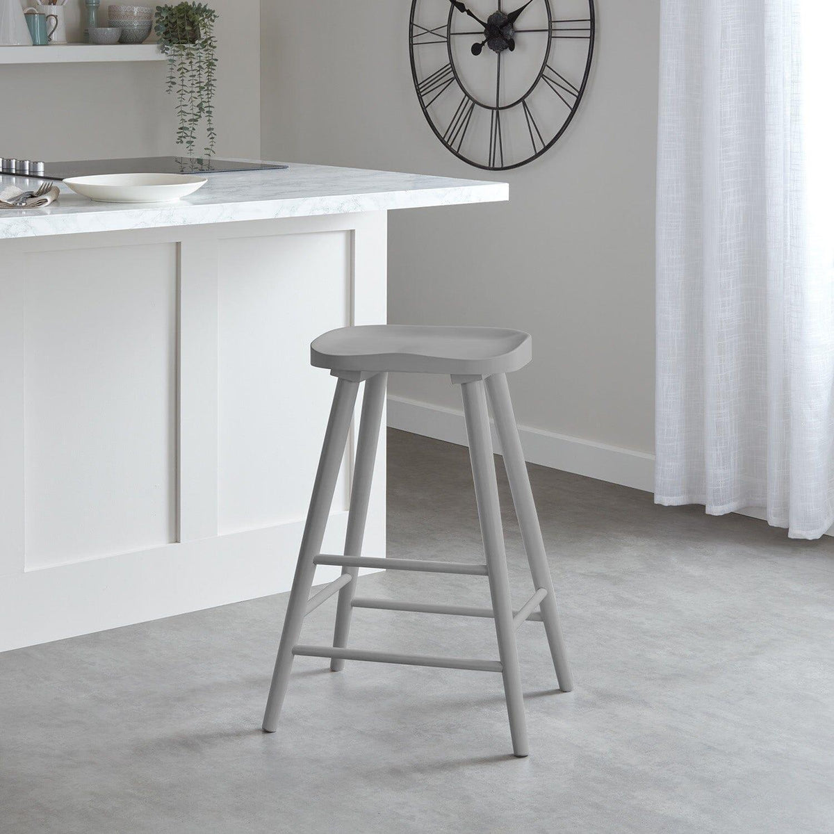 Silvester bar stool - grey finish - Laura James