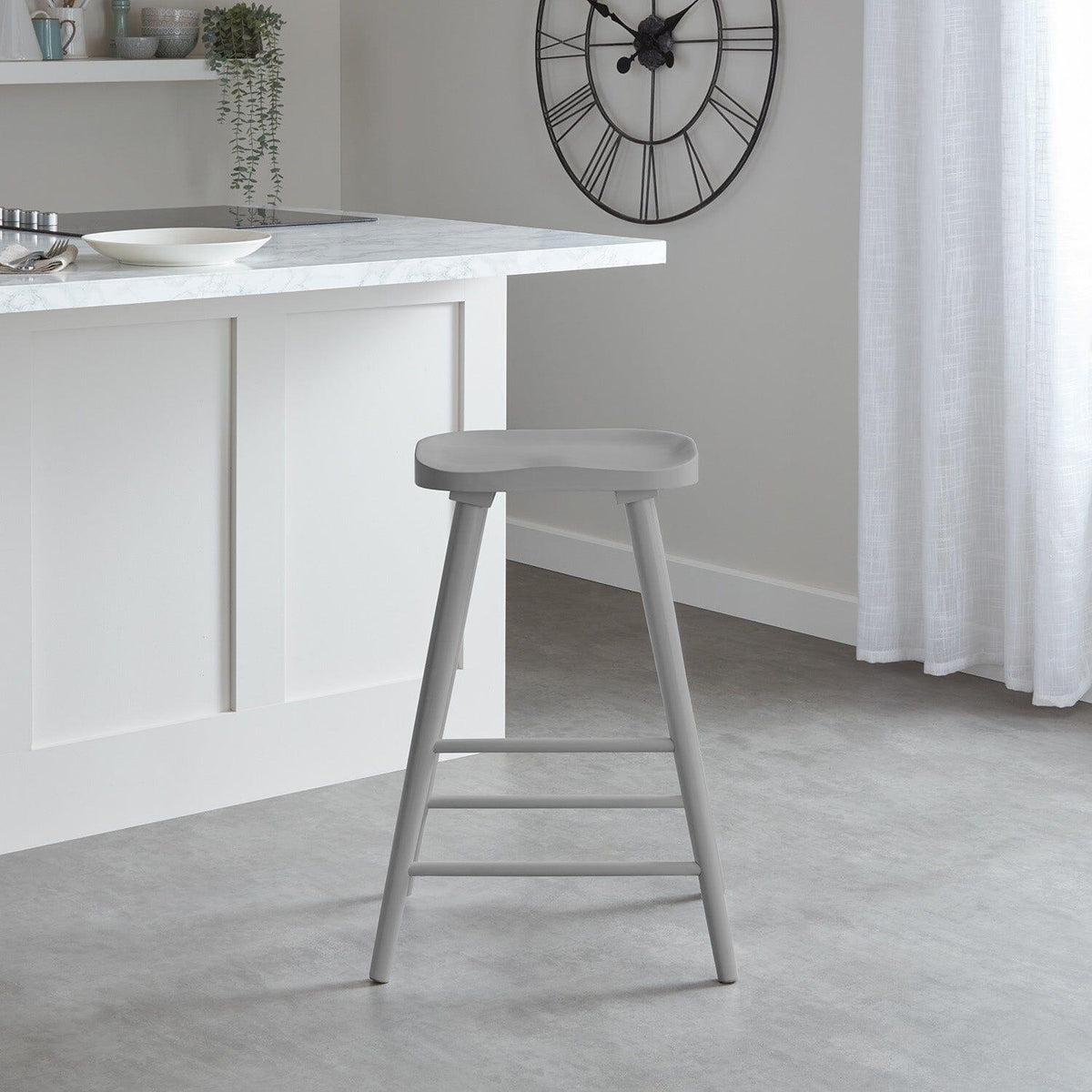 Silvester bar stool - grey finish - Laura James
