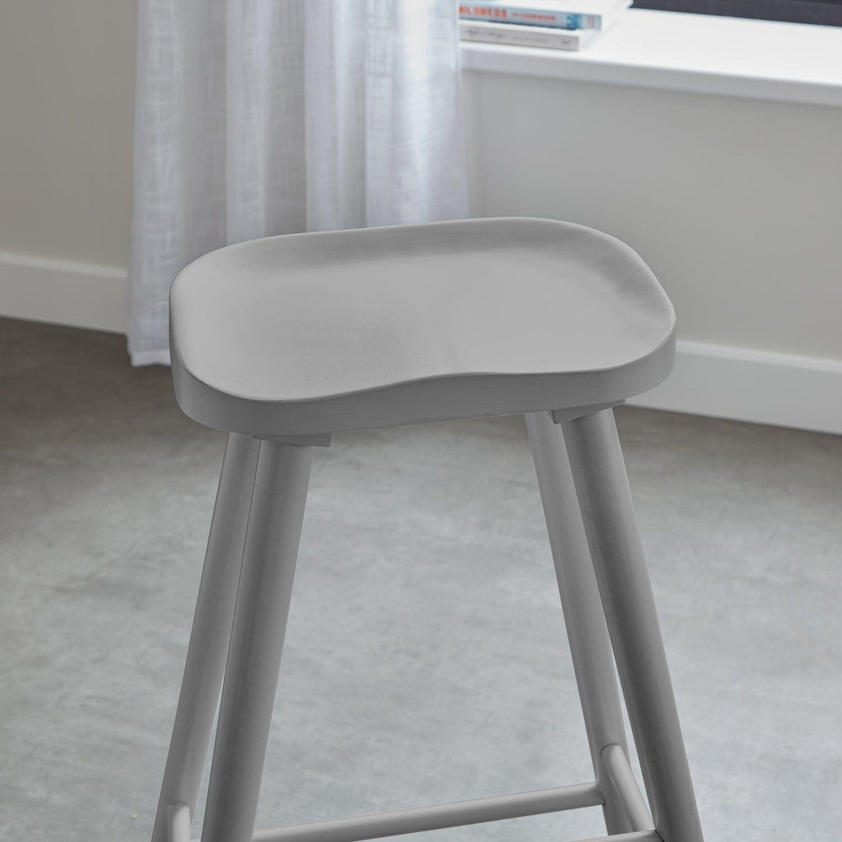Silvester bar stool - grey finish - Laura James
