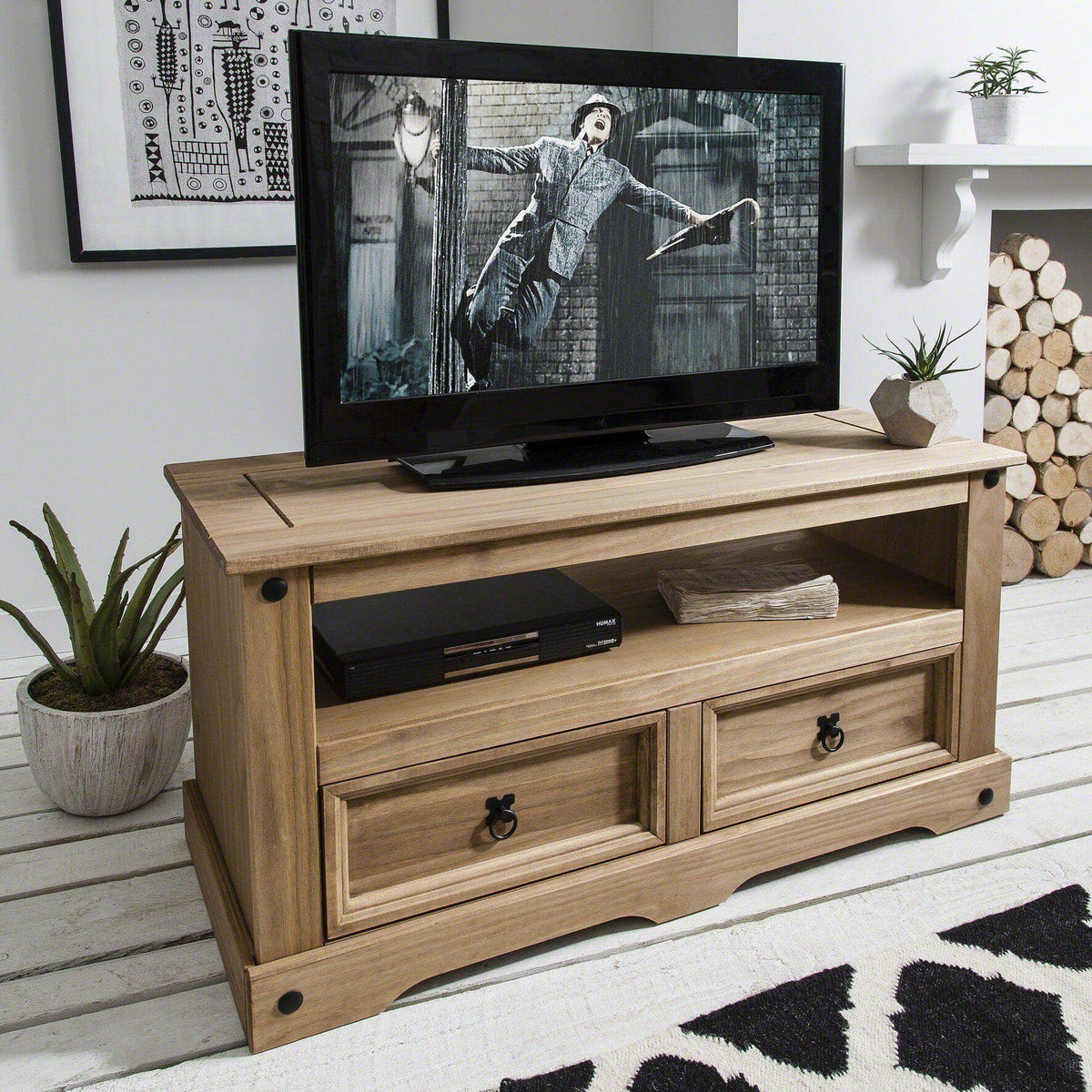 Solid Wood TV Unit - Pine - Laura James